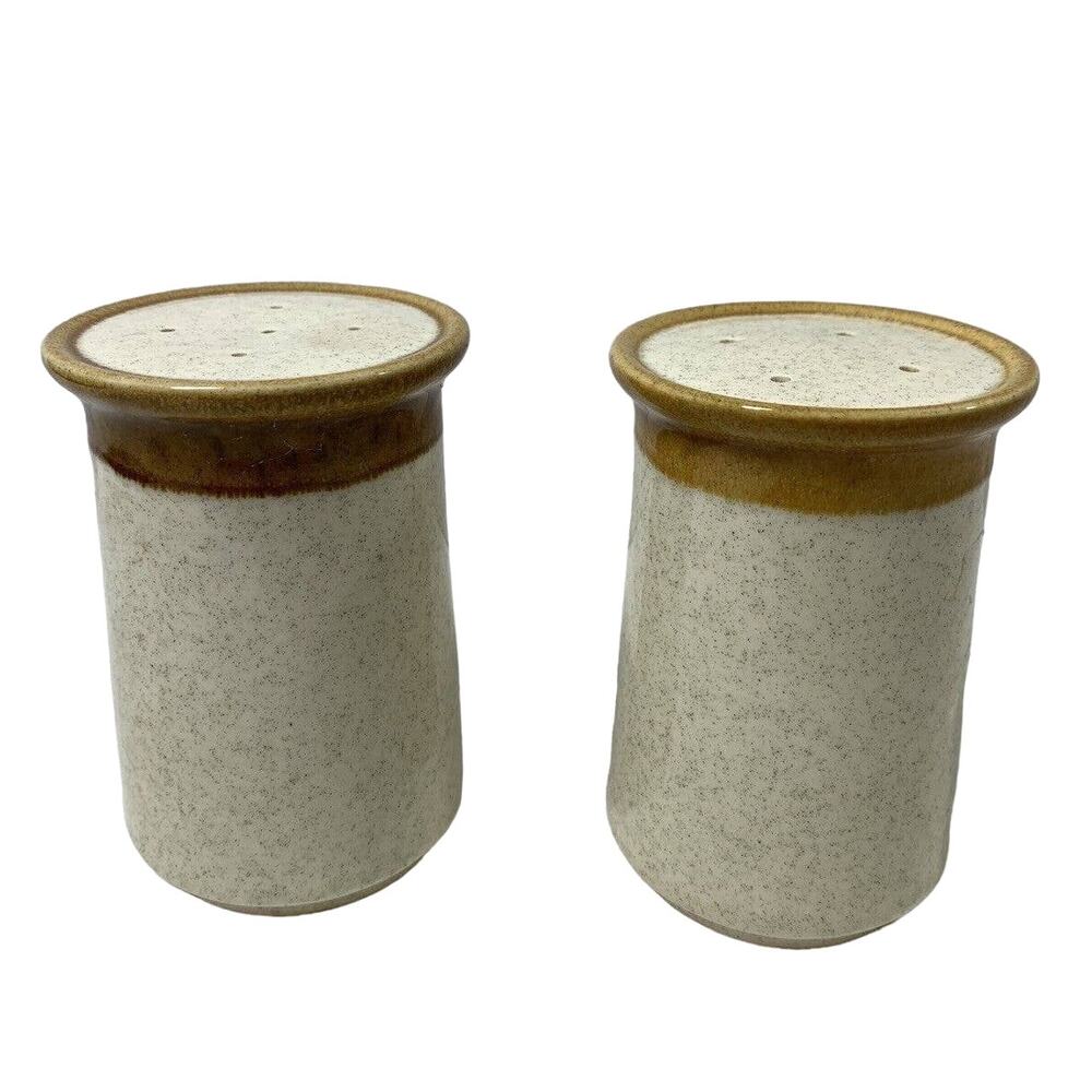 Vintage Mikasa Salt and Pepper Shaker Set Stone Manor Stoneware‎ F5800 Japan